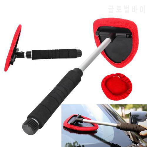 Car Long Handle Windshield Cleaner Brush Wiper Telescopic Handle Auto Window Glass Washer Soft Towel Brush Car Care CleaningTool