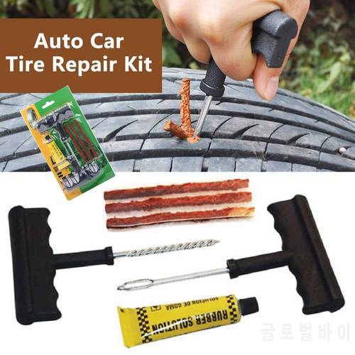 Car Tire Repair Tools Tubeless Tyre Car Puncture Repair Plug Kit Needle Patch Fix Tool Cement Useful Sets Auto Tire Repair