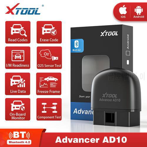 XTOOL AD10 Car OBD2 Diagnostic Tools OBD Code Reader Scanner Android /IOS Better than ELM327 With More Functions Free Software