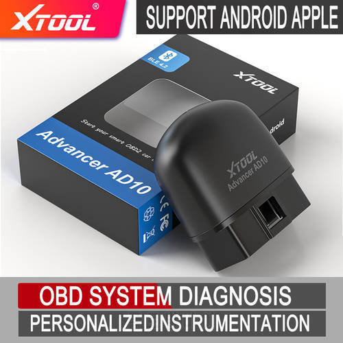 XTOOL Advancer AD10 OBD2 Diagnostic Scanner Code Reader For IOS&Android Support HUD Head Up Display&Driving Record Better ELM327