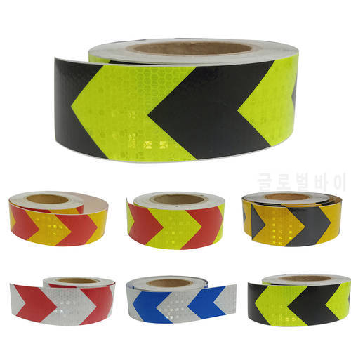 5x300cm Arrow Reflective Tape Safety Caution Warning Reflective Adhesive Tape Sticker for Truck Motorcycle Bicycle Car Styling