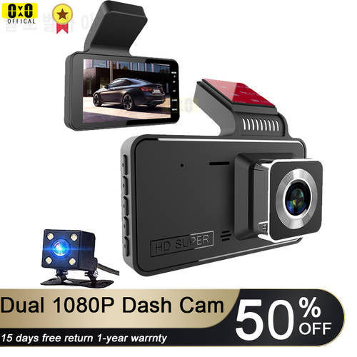 Dash Cam Front and Rear View Vehicle Black Box Camera Car Video Recorder Dual Camera Car Dvr Cycle Recording FullHD Night Vision