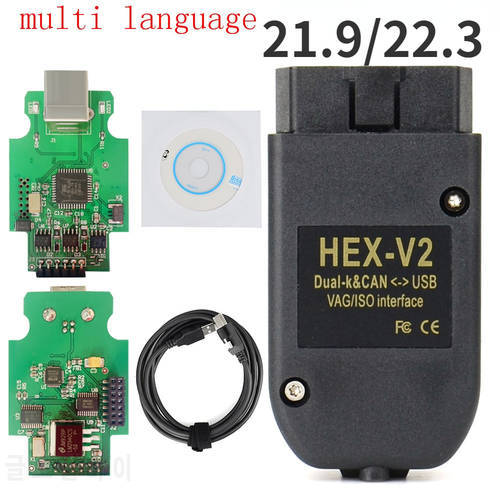 WESHEU VCDS V2 HEX Cable Obd2 Scanner VAGCOM 21.3.0 VAG-COM 21.9 FOR VW AUDI Skoda Seat ATMEGA162+16V8+FT232RQ
