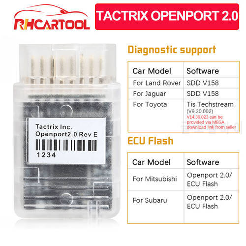 Tactrix Openport 2.0 ECU FLASH open port 2.0 For Toyota For JLR SDD Chip Tuning OBD 2 OBD2 Car Diagnostic Auto Scanner Tool