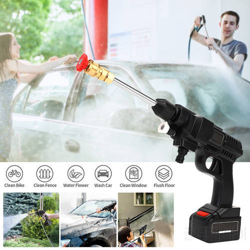 12/24V 4400/5600 mAh Electric Car Washer Gun High Pressure Cleaner Foam Nozzle Cordless Pressure Washer for Washing Cleaning