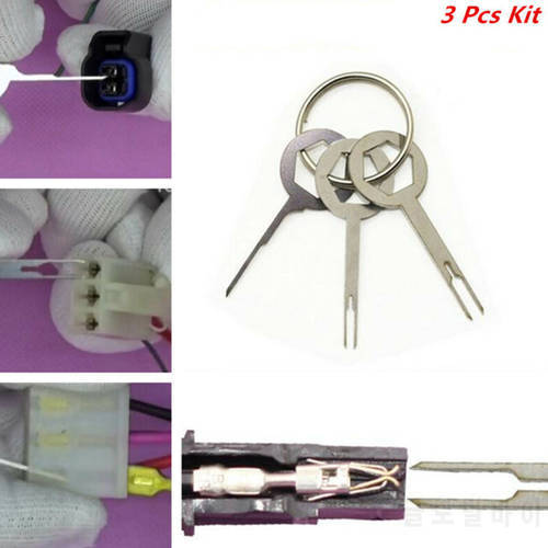 3pcs Car Terminal Removal Tool Wire Plug Connector Puller Release Pin Extractor Kit Automotive Repair Tool Stylus Accessories