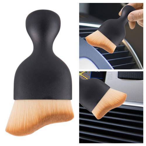 Car Detail Brush Auto Interiors Cleaning Brushes Curved Dashboard Soft Brush Air Outlet Gap Dust Removal Clean Maintenance Tools