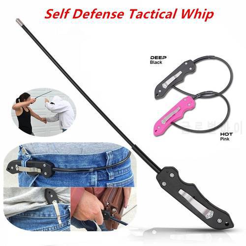 Portable Safety Tool Wire Self defense Whip Defense Staff Portable Martial Arts Kudo Whip for Combat Quick Strike Personal