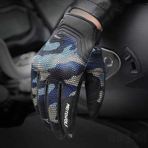 Camouflage Gloves Breathable Mesh Motorcycle Gloves Screen Touch Racing Cycling/Riding Sport Outdoor Camping Cycling Camo Gloves