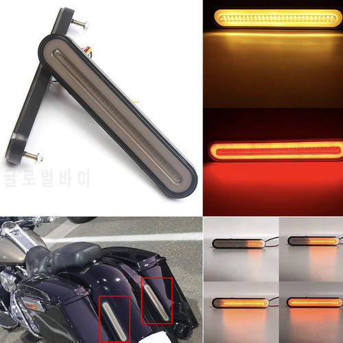 3-In-1 Dual Rear Fender/Bagger Vertical Mount LED Rod Light Kit Motorcycle Turn signal Back Light Brake Light