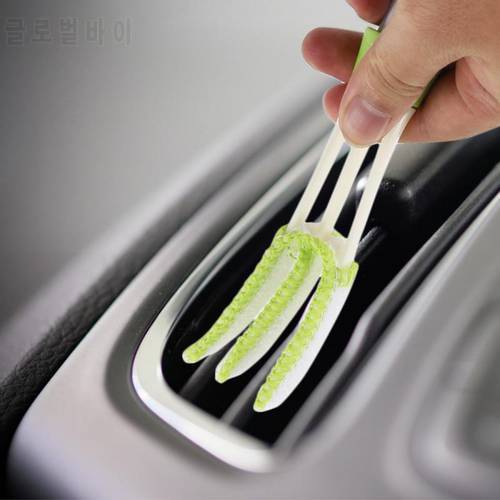 Car Air-Condition Vent Outlet Dust Cleaner Detail Tool Microfiber Double Ended Side AC Blinds PC Keyboard Dust Clean Brush Tools