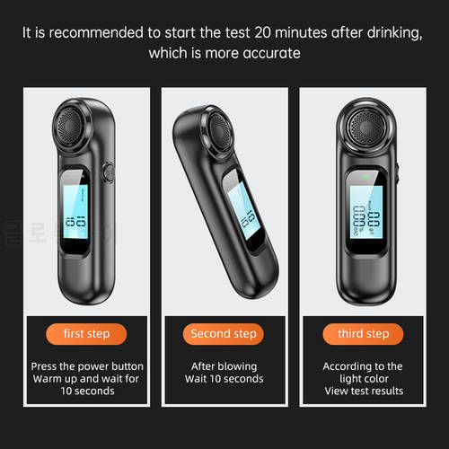 Non-Contact Breathalyzer Non-Contact Breathalyzer With LED Digital Display And USB Charging Cable Portable Detector For Personal