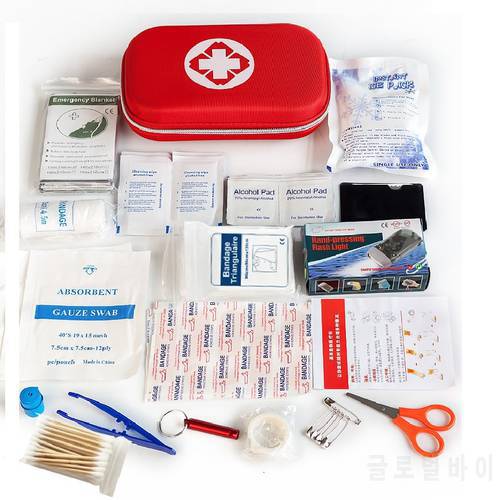 19 Items Portable Travel First Aid Kits For Home Outdoor Sports Emergency Kit Emergency Medical EVA Bag Emergency Blanket