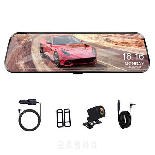 Car DVR Touch Screen Stream Media Dual Lens Video Recorder Rearview Mirror Dash Cam Front And Rear Camera Mirror A20P