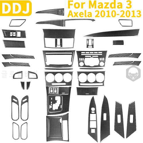 Whole Interior Stickers For Mazda 3 Axela 2010-2013 Carbon Fiber Car Accessories Dash Trim Gear Shift Console Cover Molding