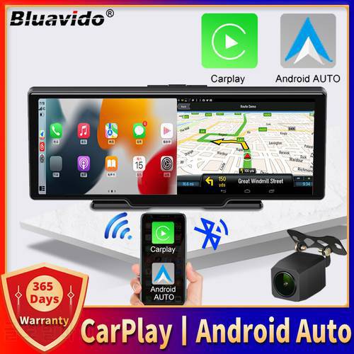 Car Dashboard Dash Cam Carplay & Android Auto Wireless Miracast Dual Camera FHD 1080P Video Recorder WiFi Connect GPS Navigation