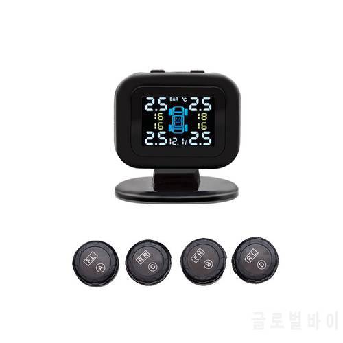 Mini Smart Car Tire Pressure Monitoring System TPMS Digital Color LCD Display Auto Security Alarm System External Senor Wireless