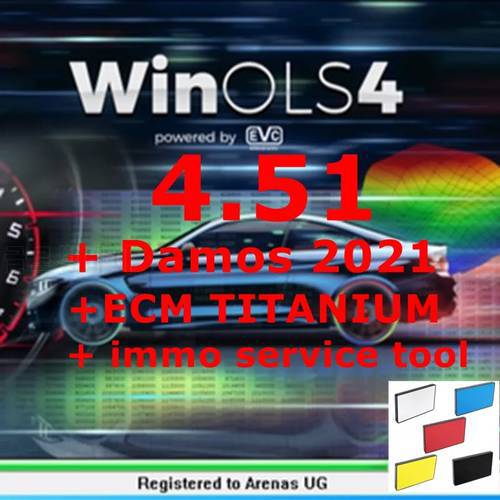 2022 HOT Selling WinOLS 4.51 With Plugins vmwar +2021 Damos +ECM TITANIUM+ immo service tool v1.2+ ECU Remapping lessons