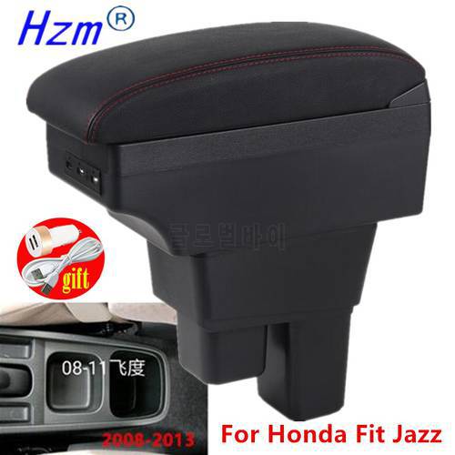 For Honda Jazz Armrest box For Honda Fit Jazz 2 Car Armrest 2008-2013 2009 2010 2011 2012 Arm Storage box car accessories