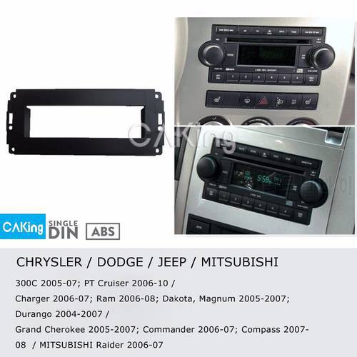 Single Din Car Fascia Radio Panel for JEEP Grand Cherokee 2005-2007 Dash Kit Install Mount Plate Bezel Adapter Facia Cover Trim