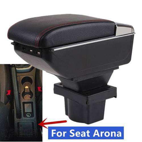 For Seat Arona Armrest box For Seat Arona Car Armrest Central Storage box Interior Retrofit with usb Car Accessories