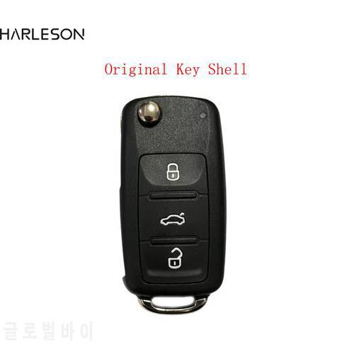 Flip Car Remote Key Shell For Original Volkswagen VW Tiguan Golf Jetta Beetle Polo MK6 Touareg 3 Buttons Fob Blank Key Case