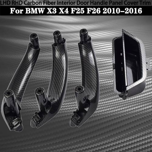 New Carbon Fiber Car Door Window Interior Handle Pull Cover Trim Front Left For BMW X3 F25 2010-2017 & X4 F26 2014 2015 2016