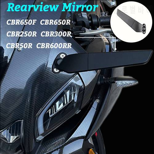MTKRACING For HONDA CBR250R CBR300R CBR500R CBR650R CBR650F Rearview Mirrors Wind Wing Adjustable Rotating Side Mirror Winglet