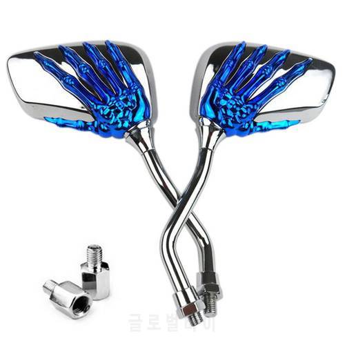 Saisika 2pcs Universal Motorcycle Rearview Mirror With Screw Aluminium Alloy Scooter Skeleton Hand Refit Motorbike Side Mirrors