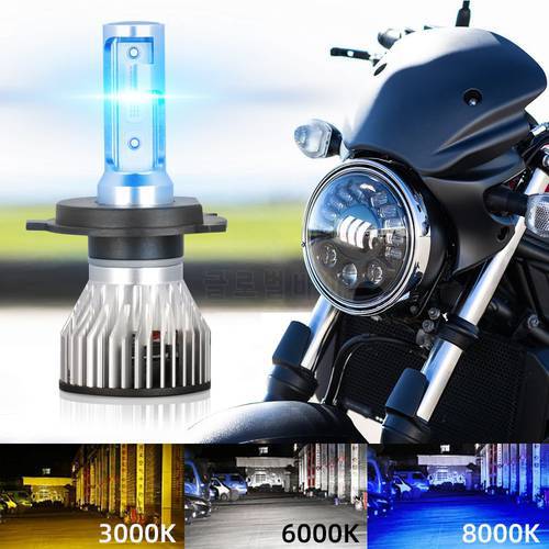 1PC 12V Motorcycle Headlight LED H4 Lamps for Front Light Fog Lights H7 Led Bulbs Accessories Spotlights White 6000K 8000K 3000K