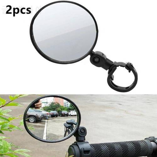 2pcs Universal Motorcycle Mirror Adjustable ABS Bicycle Handlebar Rearview Mirror Rotate Wide-angle MTB Road Bike Accessories