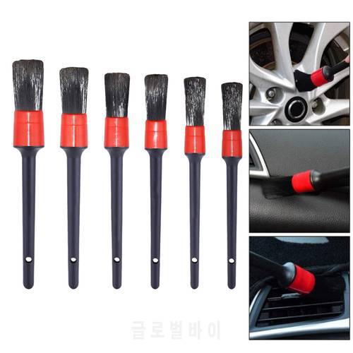 6PCS Car Brushes Car Detailing Brush Set Long Soft Bristle For Car Cleaning Detailing Brush Dashboard Air Outlet Wheel Brush