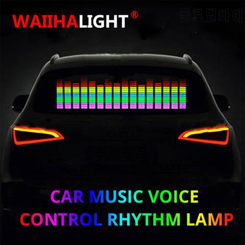 Car Rear Window Sticker LED Sound Activated Equalizer Car Neon EL Light Music Rhythm Flash Lamp With Control Box