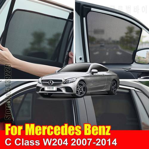 For Mercedes Benz C Class W204 2007-2014 Car Window SunShade UV Protection Auto Curtain Sun Shade Visor Net Mesh