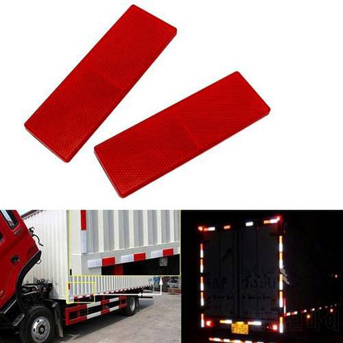 1 PC Red/White Truck Motorcycle Adhesive Rectangle Plastic Reflector Reflective Warning Plate Stickers Safety Sign Reflecteur