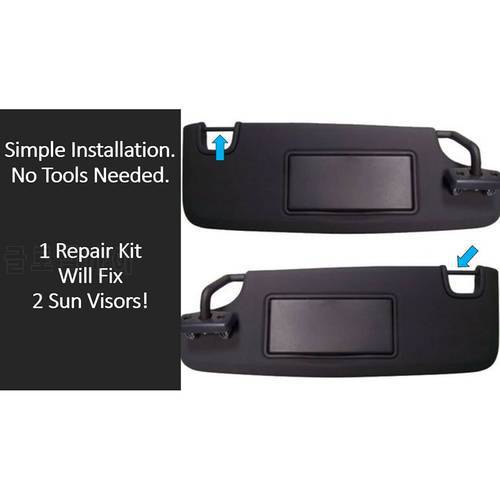 For Jeep Wrangler JK JKU Sun Visor Repair Kit Left & Right Side Sunvisor Car Accessories 2 Plastic Bushings + Applicator Gel
