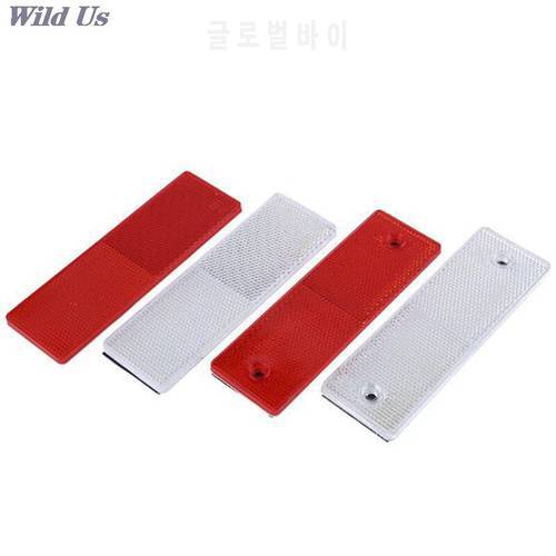 1PCS Truck Motorcycle Adhesive Rectangle Plastic Reflector Reflective Warning Plate Stickers Safety Sign Red/White