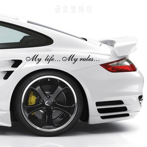 Car Sticker 60*8.5cm My Life My Rules Car Decal Reflective Laser 3D Car Stickers Decals Creative Vinyl Car Styling Auto Stickers