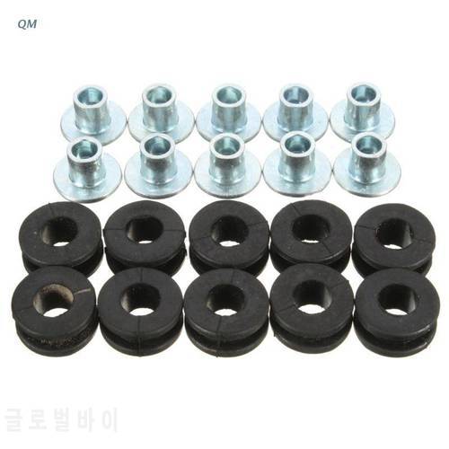 13MF 10 Set Motorcycle Rubber Grommets Bolt Kit Pressure Relief Cushion Kit Accessories
