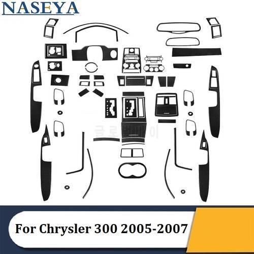 For Chrysler 300 300C 2005 2006 2007 Various Parts Carbon Fiber Black Stickers Car Interior Decorative Accessories