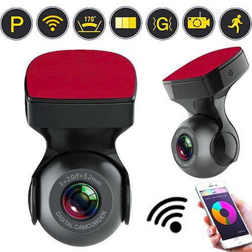 720P/1080P Mini Wireless Car DVR Car DVR Recorder Wide Angle Parking Monitoring USB WiFi Connected Dash Cam Camer with ADAS