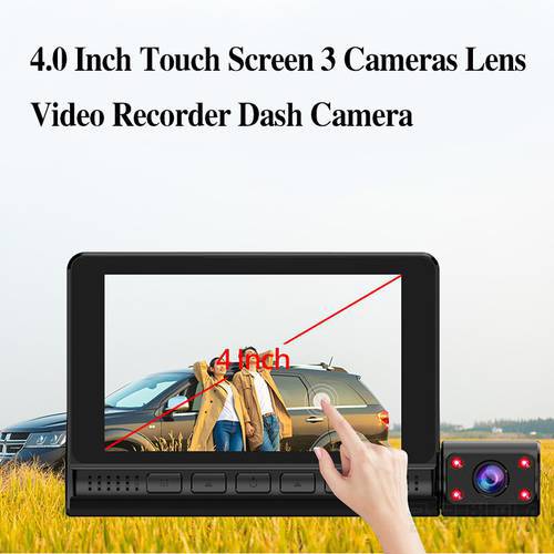 4&39&39Car DVR Camera Dual Lens HD 1080P Dash Cam Video Recorder Camera Touch Screen New Car DVR Camera Dash Camera IPS Touch Screen