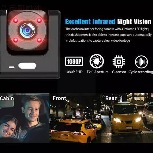 Car Dash Camera Full 1080p Dvr Car Driving Video Loop Recorder Vehicle Camera For Front And Rear Night G-sensor E6j7
