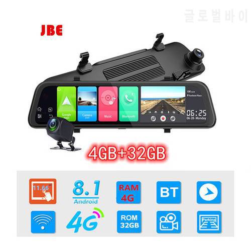 4G Android 8.1 12 Inch 4G+32G Car Rearview Mirror Stream Media GPS Navi Dash Cam Dual 1080P Camera Car Dvr ADAS Super Night