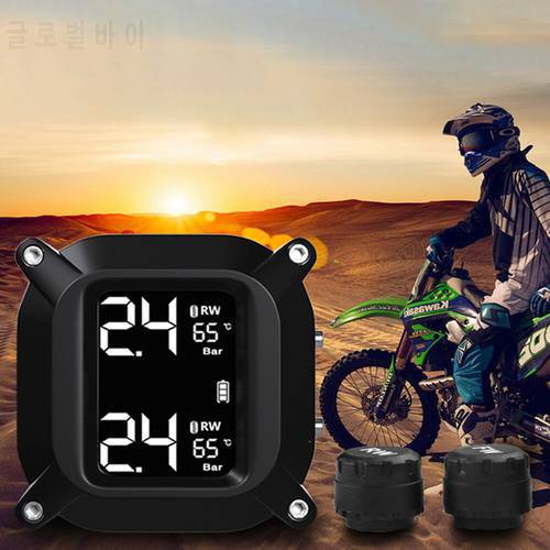 Portable Motorcycle Tire Pressure Monitor External Wireless High-Precision Locomotive Tire Pressure Detector TMPS