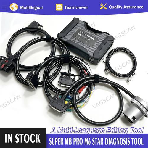 2022.12 New version SUPER MB PRO M6 Wireless Star Diagnosis Tool with Multiplexer（Lan Cable + OBD2 16pin Main Test Cable）