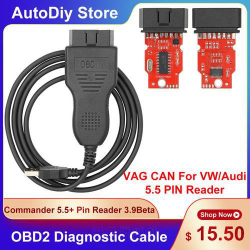 VAG CAN Commander 5.5+Pin Code Reader 3.9Beta OBD2 Car Diagnostic Tools Cables Adapter For Audi A3 A8 For VW Golf Skoda With CD
