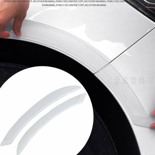 HYZHAUTO 2Pcs Rubber Car Side Fender Bumper Protector Auto Front Rear Wheel Eyebrow Anti-scratch Decorative Protection Sticker
