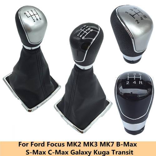 5/6 Speed Manual Car Styling Gear Shift Knob Gaiter Boot Case For Ford Focus 2 MK2 FL MK3 MK4 Fiesta MK7 KUGA GALAXY C-max B-max