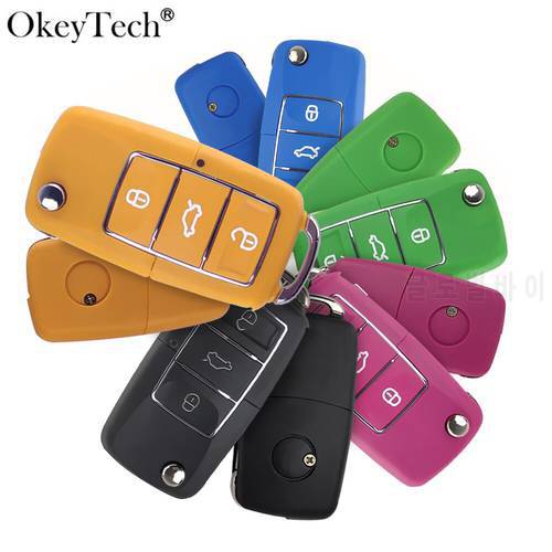 Okeytech New Style Flip Folding Car Remote Control Key Shell Case For Volkswagen Jetta Golf Passat Beetle Polo Bora 3 Buttons